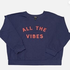 Express Navy Sweatshirt with Red Text